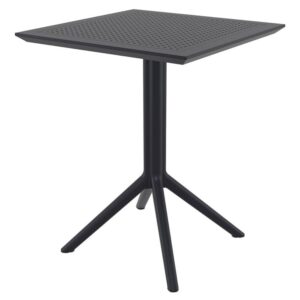 Fornebu Wooden Outdoor Dining Table In Black