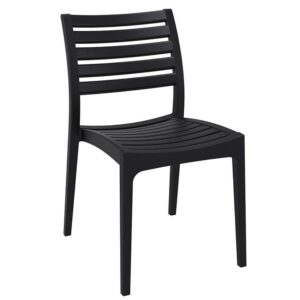 Albany Polypropylene Outdoor Side Chair In Black
