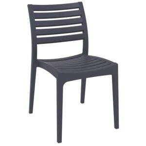 Albany Polypropylene Outdoor Side Chair In Dark Grey