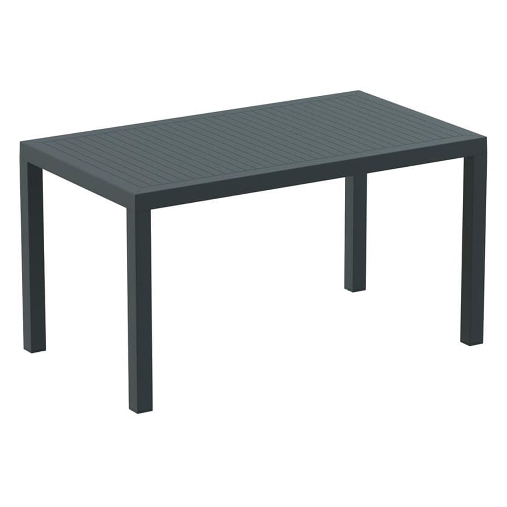 Albany Resin Outdoor Rectangular Dining Table In Dark Grey