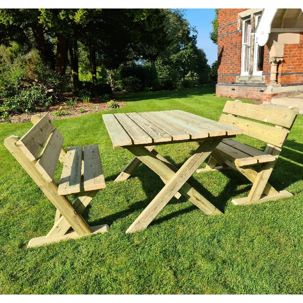 Amersham Wooden Garden 4 Seater Dining Set In Natural