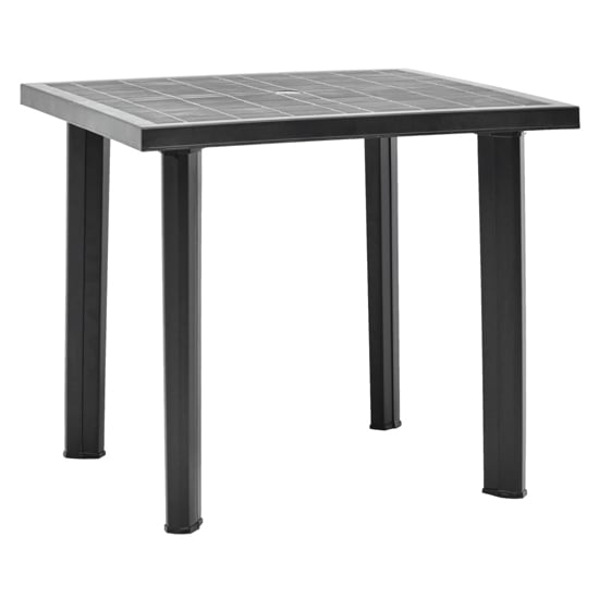 Derik Outdoor Plastic Dining Table In Anthracite