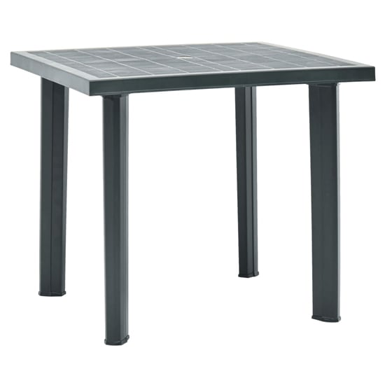 Derik Outdoor Plastic Dining Table In Green
