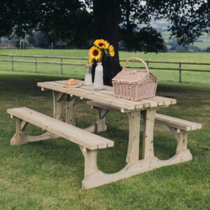 Ledyard Small Wooden Picnic Dining Set In Natural