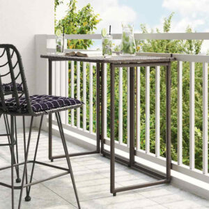 Epping Rattan Garden Folding Dining Table In Brown