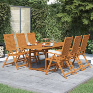 Aberdeen Wooden 7 Piece Outdoor Dining Set In Natural