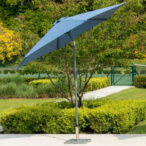 Aviro Garden Blue Polyester Round Tilting 3.0m Parasol with Granite Base