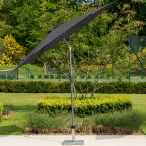 Aviro Garden Charcoal Polyester Round Tilting 2.7m Parasol with Granite Base