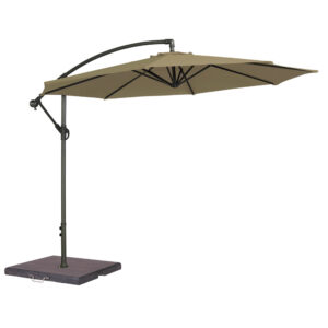 Aviro Garden Taupe Polyester Round Cantilever 3.0m Parasol with Granite Base