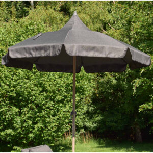 Selma Round Polyester Fabric 1.8m Decorative Parasol in Anthracite
