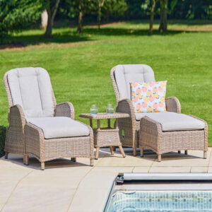 Sewanee Garden Weave 5 Piece Recliner Seating Set in Sand