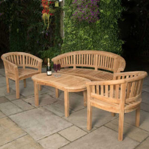 Sierra Wooden Garden Seating Set In Teak