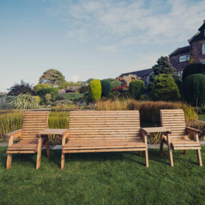 Vail Garden Wooden Multi Seating Set in Natural