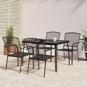 Vino Small Steel 5 Piece Garden Dining Set In Anthracite