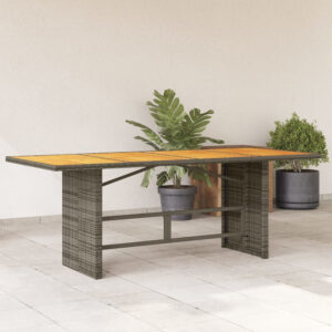 Xorell Garden Grey Acacia Wood Top Dining Table with Poly Rattan Base