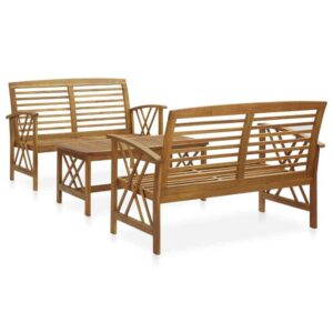 Yerivo Garden Acacia Wood Lounge Set in Brown