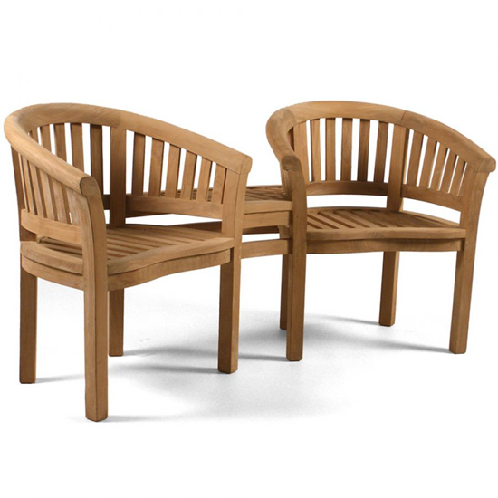 Wesley Wooden Companion Seating Bench In Teak